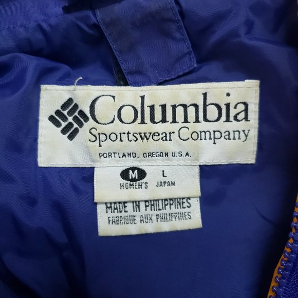 Vintage Columbia Windbreaker Women's Jacket Purple/Black/Yellow - Size Medium - Picture 4 of 5